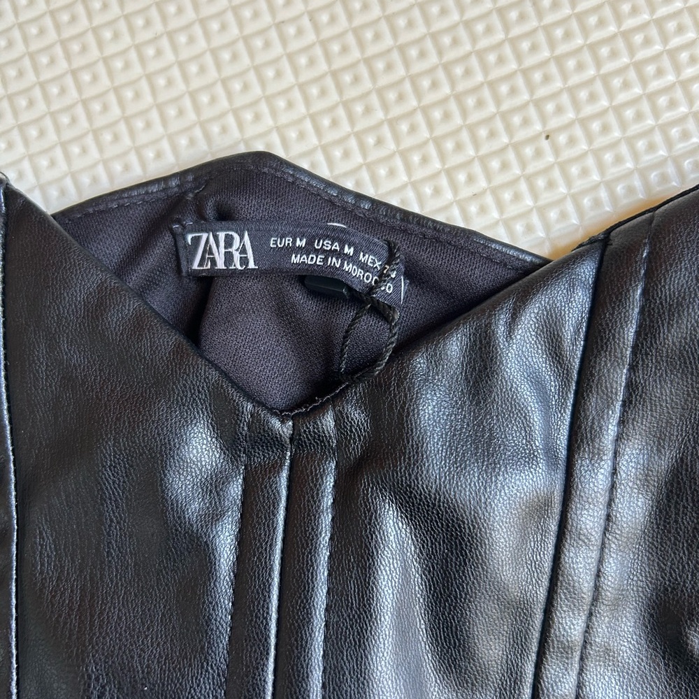Zara Faux Leather Corset Top NWT - Picture 7 of 7